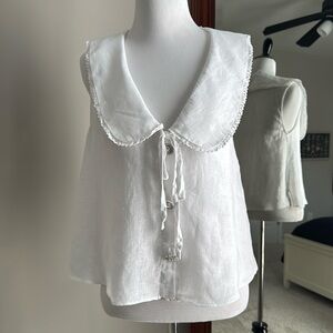 Zara Summer Top with Rhinestone Buttons